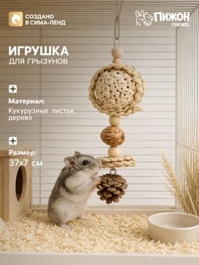 Игрушка для грызунов. погрызушка «Шишка», 37×7 см