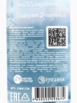 Детский гель для душа, аромат: вишневый коктейль, 300 мл, «Снежная принцесса»