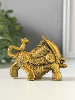 Фигурка гипс «Золотой телец», 6×9×5 см, под золото