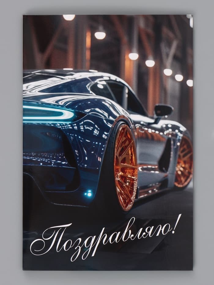 Открытка «Поздравляю!», авто, 12×18 см