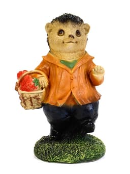 Садовая Фигура из полистоуна «Ёжик с клубникой», 23×12×12 см