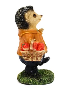 Садовая Фигура из полистоуна «Ёжик с клубникой», 23×12×12 см