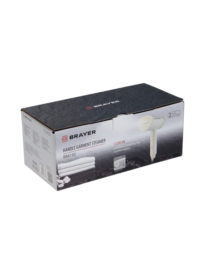 Отпариватель BRAYER 4130BR, ручной, 1200 Вт, 100 мл, 18 г/мин, 1.9 м, бежевый