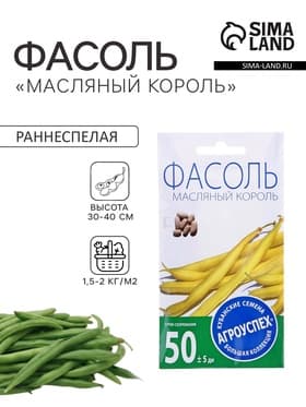 Семена Фасоль «Масляный король», кустовая, спаржевая, 4 г, «Агроуспех»