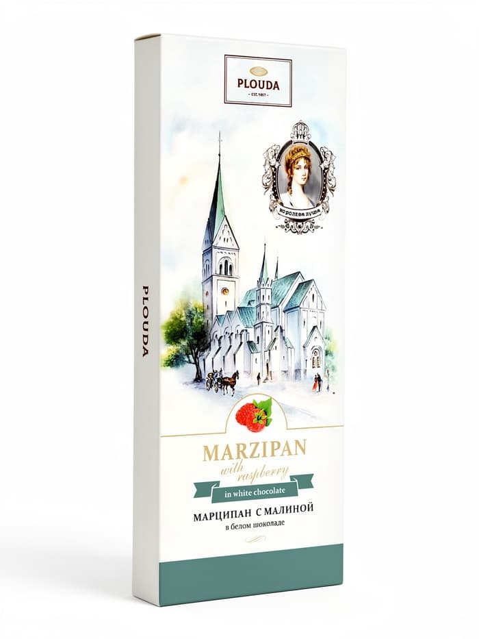 Конфеты «Марципан с малиной в белом шоколаде», 85 г