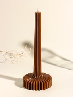 Свеча декоративная «Эстетика», охра, 10×10×25 см