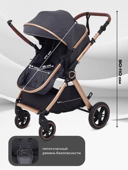 Коляска детская RANT basic "ROLLER GOLD" (2в1) RA161 серый