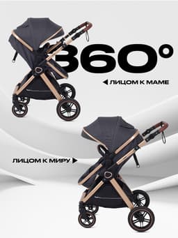 Коляска детская RANT basic "ROLLER GOLD" (2в1) RA161 серый