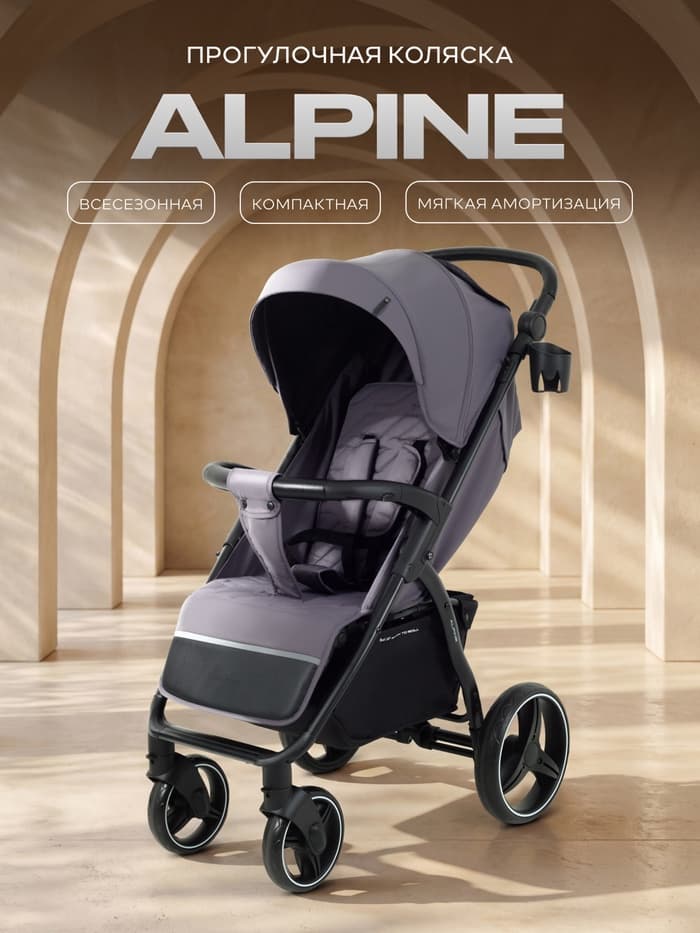 Коляска детская RANT basic "ALPINE" RA450 тем. серый