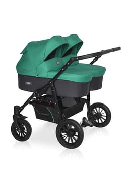 Коляска для близнецов SAXO (RIKO BASIC) 01 бирюзовый-чёрный (1 кор.)
