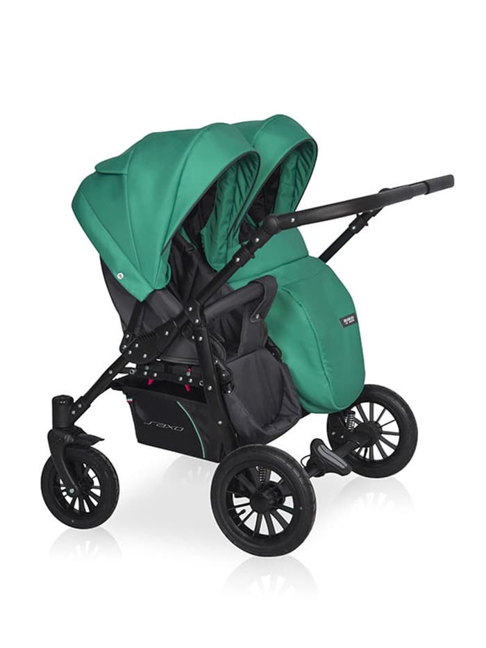 Коляска для близнецов SAXO (RIKO BASIC) 01 бирюзовый-чёрный (1 кор.)