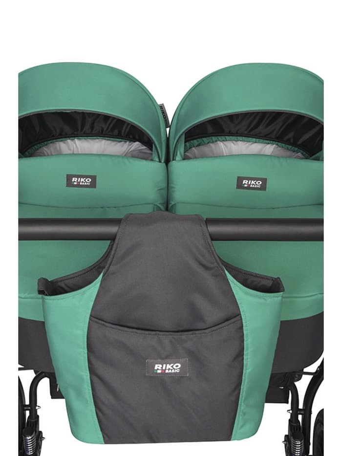 Коляска для близнецов SAXO (RIKO BASIC) 01 бирюзовый-чёрный (1 кор.)