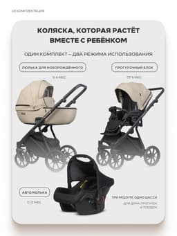 Коляска MONTANA X (3 в 1) (RIKO BASIC) 02 бежевый