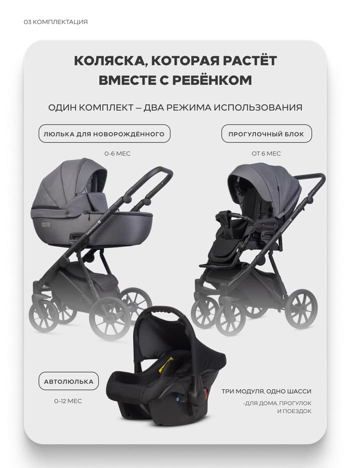 Коляска MONTANA X (3 в 1) (RIKO BASIC) 04 графит