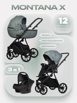 Коляска MONTANA X (3 в 1) (RIKO BASIC) 51 зеленый