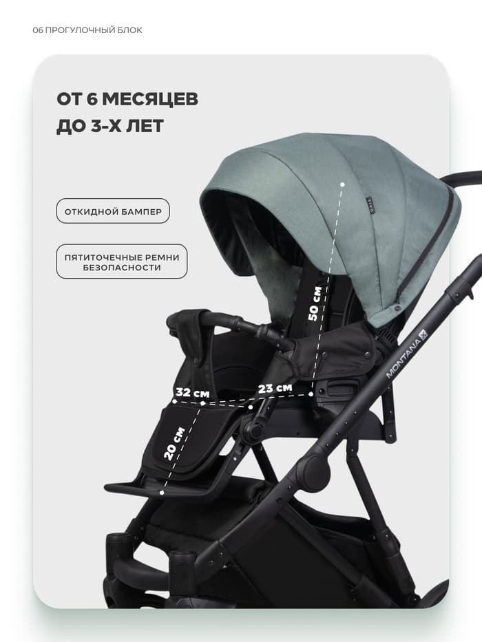 Коляска MONTANA X (3 в 1) (RIKO BASIC) 51 зеленый