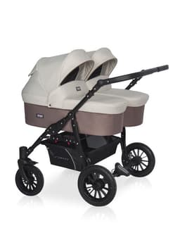 Коляска для близнецов SAXO (RIKO BASIC) 03 бежевый-коричневый (1 кор.)
