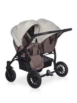 Коляска для близнецов SAXO (RIKO BASIC) 03 бежевый-коричневый (1 кор.)