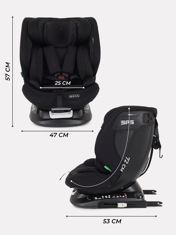Автокресло MOWBaby UB616 "MOTION" isofix (40-150см) черный