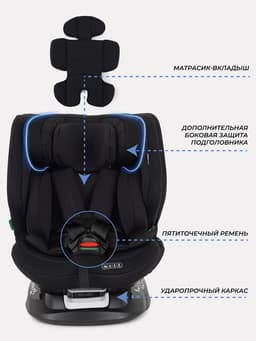 Автокресло MOWBaby UB616 "MOTION" isofix (40-150см) черный