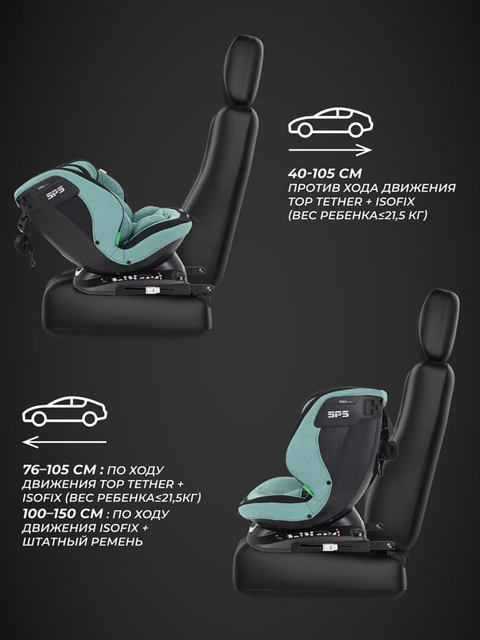 Автокресло MOWBaby UB616 "MOTION" isofix (40-150см) светло-серый