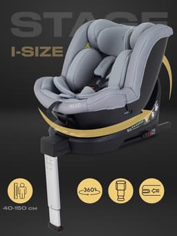 Автокресло MOWBaby AY959 Pro "STAGE" isofix (40-150см) серый