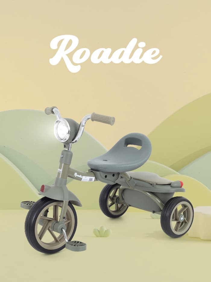 Велосипед детский трёхколёсный MOWBaby MC054 ROADIE, диаметр колёс 8" и 6", зелёный