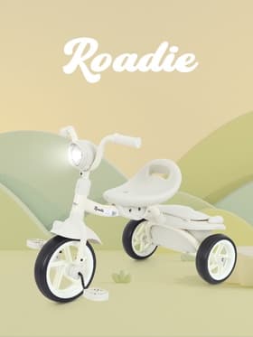 Велосипед детский трёхколёсный MOWBaby MC054 ROADIE, диаметр колёс 8" и 6", серый