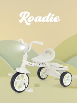 Велосипед детский трёхколёсный MOWBaby MC054 ROADIE, диаметр колёс 8" и 6", серый