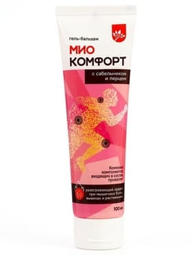 Гель-бальзам «Миокомфорт», разогревающий, при болях в мышцах, вывихах и растяжениях, 100 мл