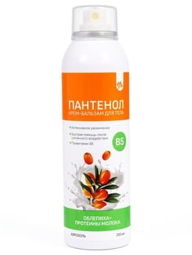 Крем-бальзам для тела «Пантенол», с облепихой и протеинами молока, аэрозоль, при солнечных ожогах, 250 мл