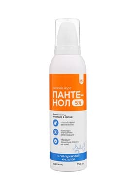 Легкий мусс «Пантенол» 5%, с гиалуроновой кислотой, аэрозоль, защитная плёнка на коже, 250 мл