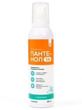 Легкий мусс «Пантенол» 5%, с ментолом, аэрозоль, охлаждающий, 250 мл