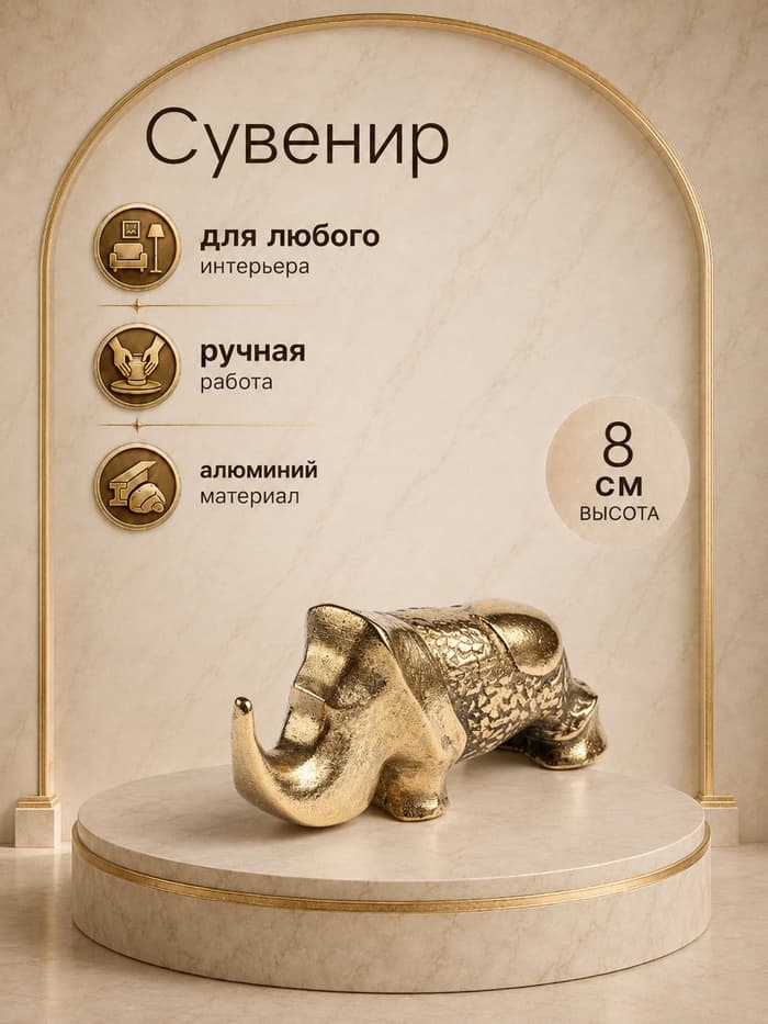 Сувенир «Носорог», 16×5×8 см, алюминий