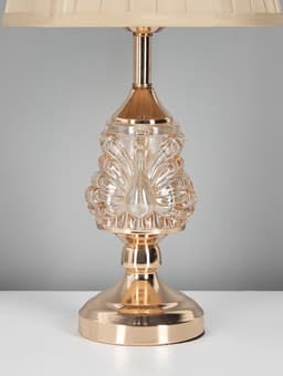 Лампа настольная RISALUX «Павлиния», подсветка, E27, 40 Вт, золотистая, 26×26×44 см