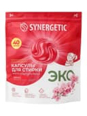 Капсулы для стирки SYNERGETIC White, для белого и цветного белья, 40 шт.