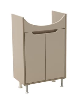 Комплект мебели для ванной комнаты «Эконова», тумба с раковиной, зеркало - шкаф, цвет белый/крем