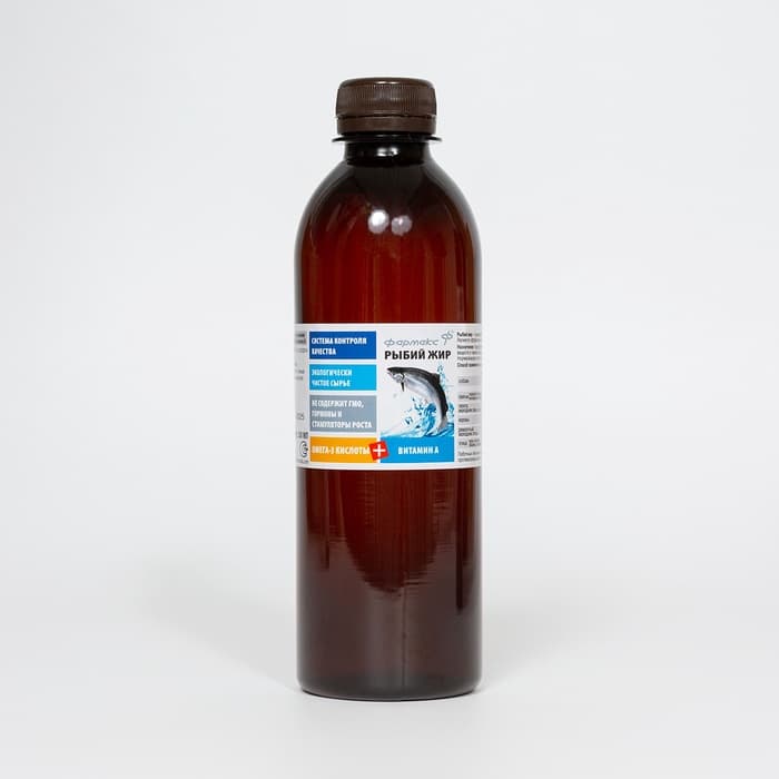 Рыбий жир ветеринарный с витамином A, для животных, 330 мл