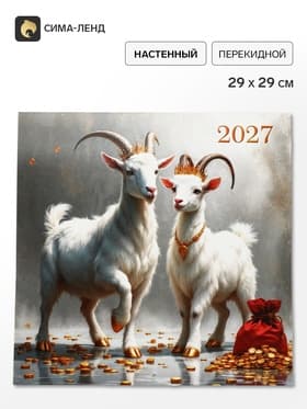 Календарь 2027, настенный, на скрепке «Влюбленные козлики»