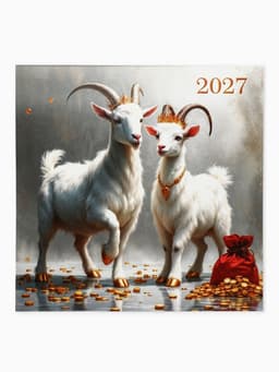 Календарь 2027, настенный, на скрепке «Влюбленные козлики»