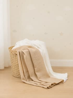 Пелёнки «Крошка Я» Milky-beige, 130×100 см, набор 2 шт., 100 хлопок, бежевая, белая