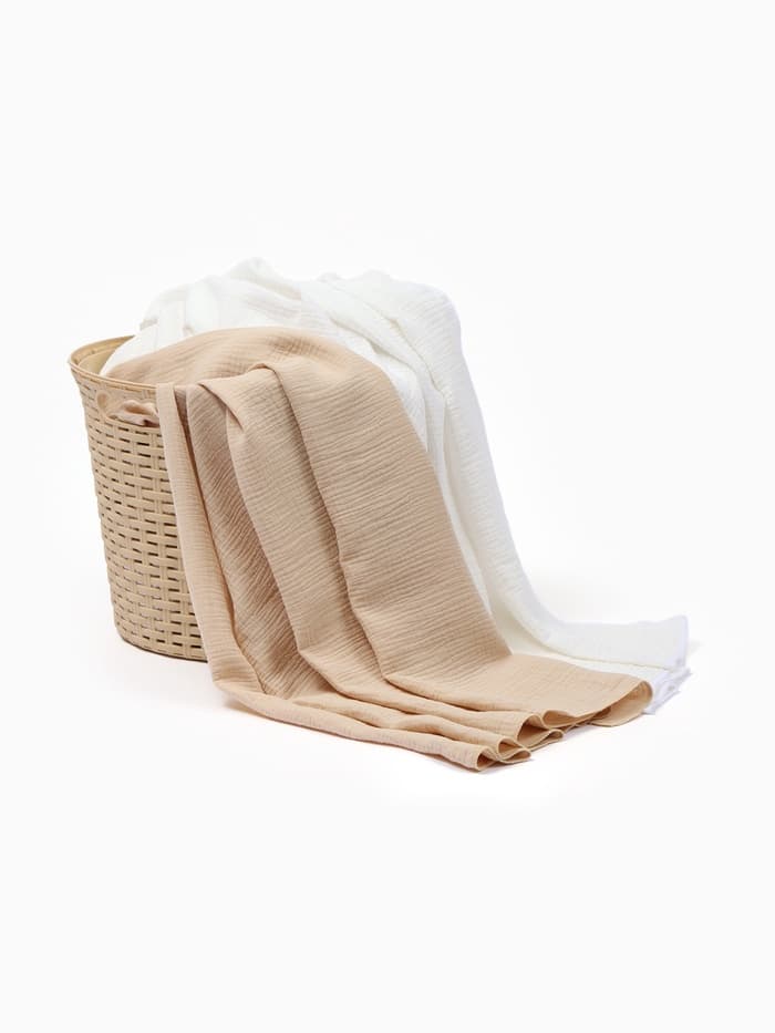 Пелёнки «Крошка Я» Milky-beige, 130×100 см, набор 2 шт., 100 хлопок, бежевая, белая