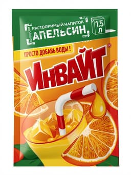 Напиток растворимый ИНВАЙТ, вкус: апельсин, 9 г