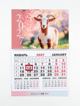 Календарь 2027, квартальный моно «Природа» 30×46 см