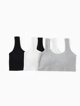 Топ-бра для девочки KAFTAN, набор 3 шт., серый, белый, черный, 9-13 лет