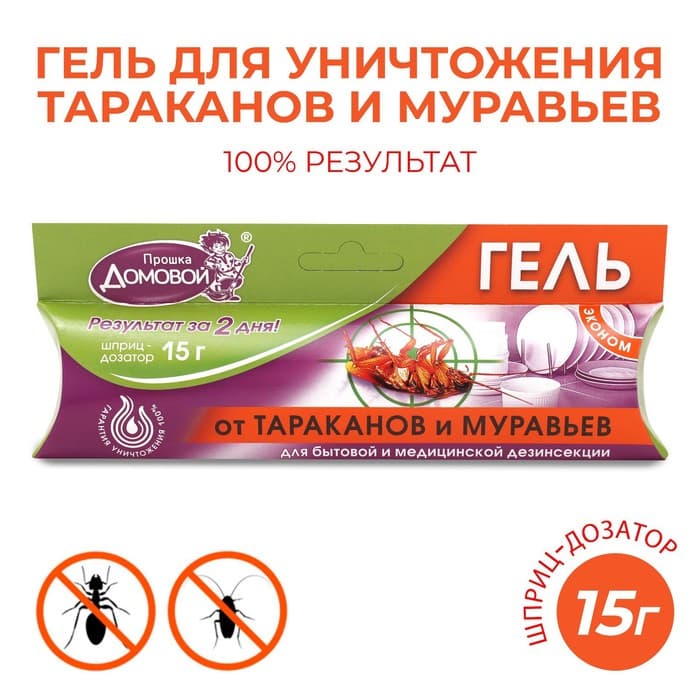 Эконом гель от тараканов «Домовой Прошка» шприц 15 г