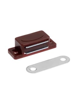 Магнит мебельный M001BR, 41×13 мм, маленький, коричневый, 4 шт.