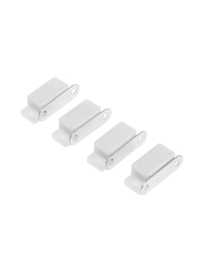 Магнит мебельный M001BR, 41×13 мм, маленький, белый, 4 шт.