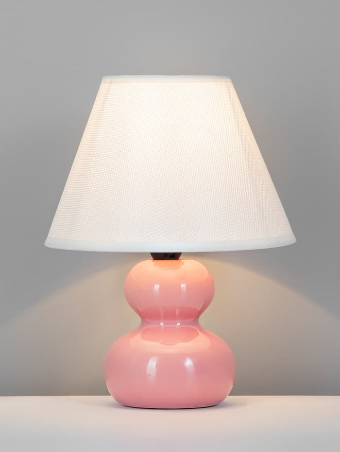 Лампа настольная RISALUX «Дуэт», E14, 40 Вт, розовая, 18.5×18.5×24 см