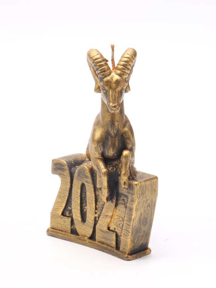 Свеча новогодняя «Козёл 2027», 7.5×6.6×12.5 см, бронза